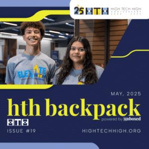 Image of banner of HTH May Newsletter featuring two students