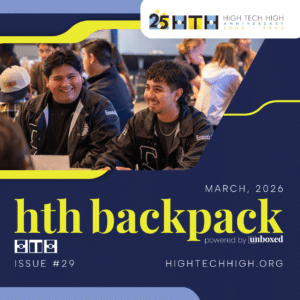 Thumbnail image of March newsletter banner with image of HTH alumni smiling while seated together.